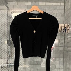 Black Button-Up Women's Sweater